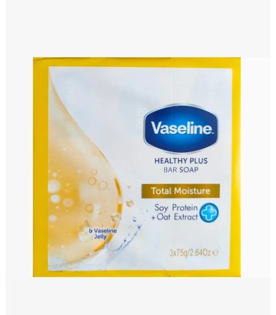vaseline savon hydratant sain a l'extrait d'avoine et gelee royale 75g lot de 3 bar