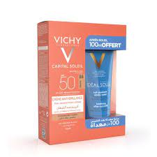 vichy capital soleil creme anti brillant + apres soleil 100 ml pack