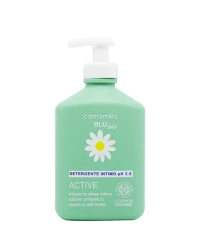 camomilla blu bio active nettoyant intime ph 3,5 a la camomille et a l’aloe vera 300 ml