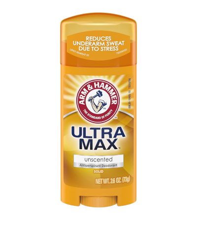 arm & hammer deodorant anti-transpirant ultramax pour hommes invisible solid - sans parfum - 73 g