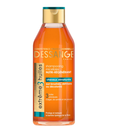 dessange - shampoing nutri-regenerant extreme 3 huiles - formule enrichie aux huiles d'argan, camelia & pracaxi - nourrit intensement & restaure la fibre - pour cheveux desseches & denatures - 250 ml