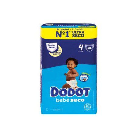 dodot bebe seco - couches absorbante taille 4 (9-14kg) - 58 couches