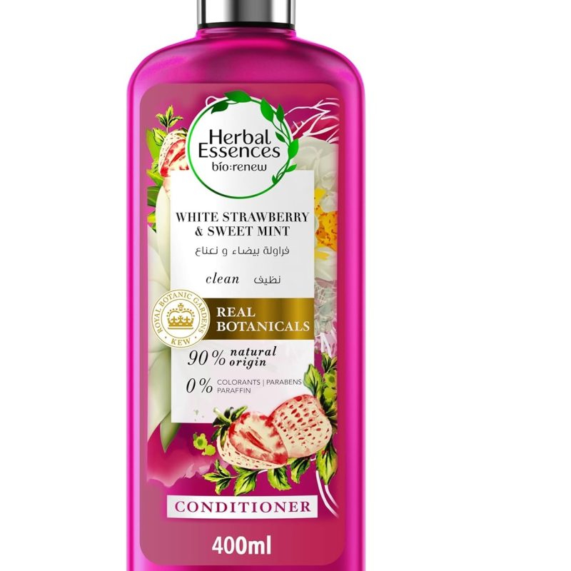 herbal essences bio renew clean white strawberry & sweet mint conditioner 400ml