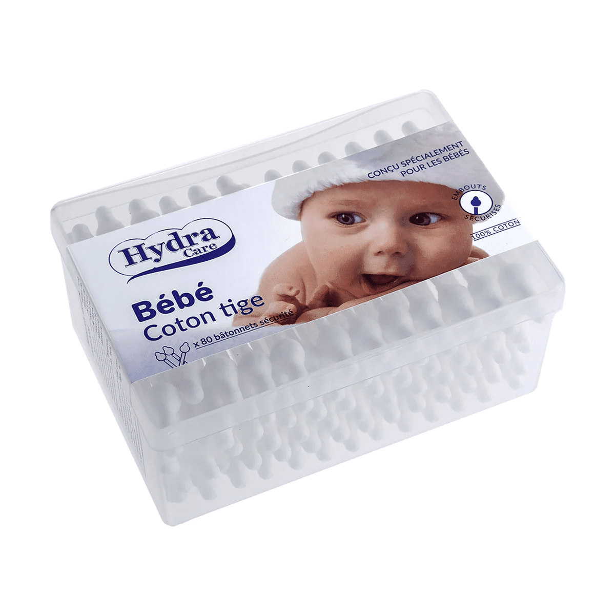 HYDRA CARE COTON TIGES B&Eacute;B&Eacute; DE S&Eacute;CURIT&Eacute; 100 BATONNETS