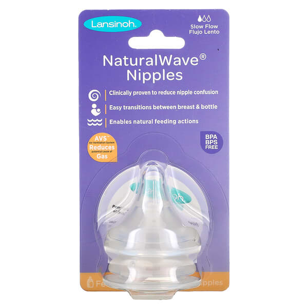 lansinoh, momma, bouts de sein naturalwave, flux moyen, 2 bouts de sein a flux moyen 