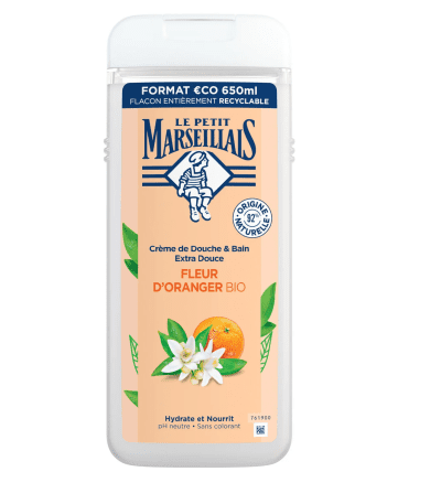le petit marseillais bain de douche extra doux fleur d'oranger 650ml