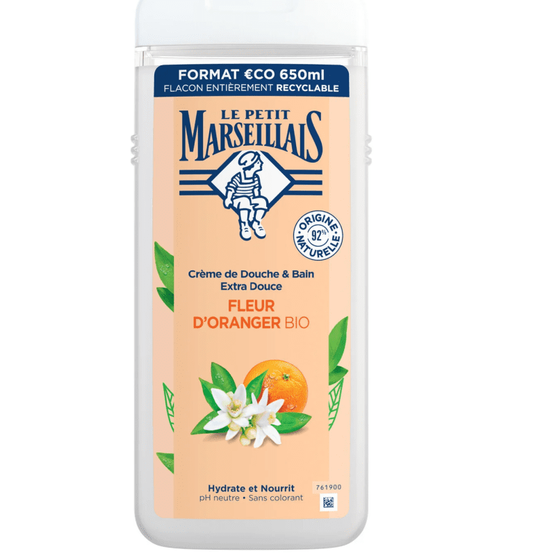 le petit marseillais bain de douche extra doux fleur d'oranger 650ml
