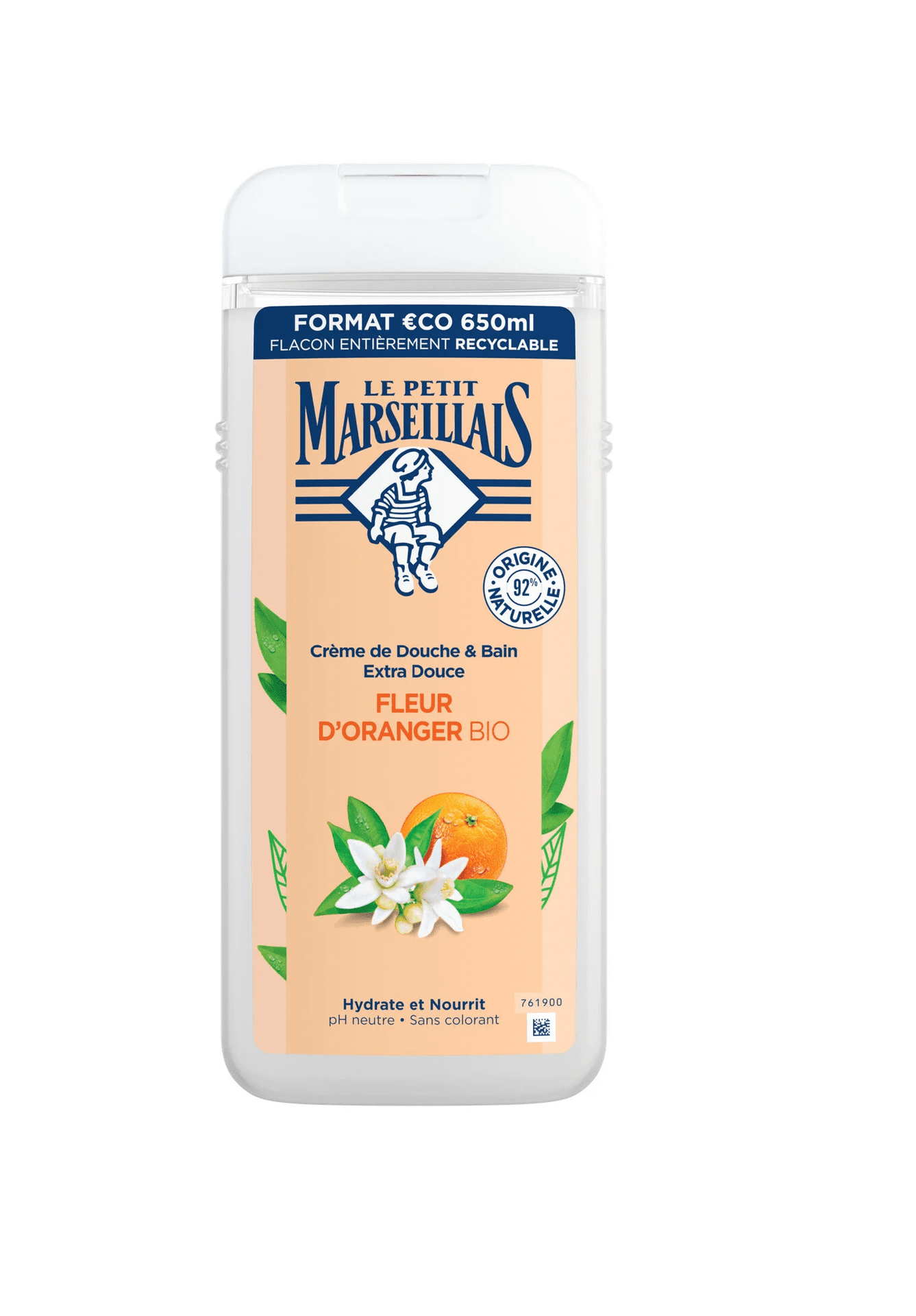 LE PETIT MARSEILLAIS BAIN DE DOUCHE EXTRA DOUX FLEUR D&rsquo;ORANGER 650ML