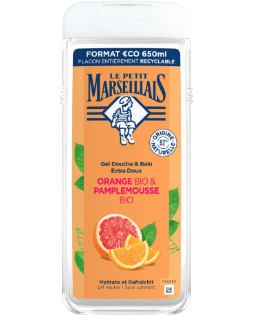le petit marseillais gel douche orange et pamplemousse bio 650 ml