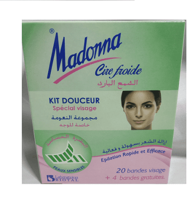 madonna 20+4 bandes de cire froide visage - peaux sensibles -