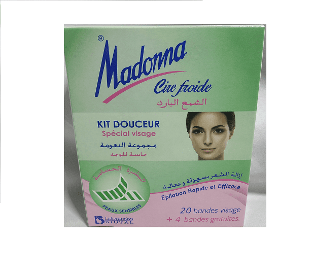 MADONNA 20+4 BANDES DE CIRE FROIDE VISAGE – PEAUX SENSIBLES –