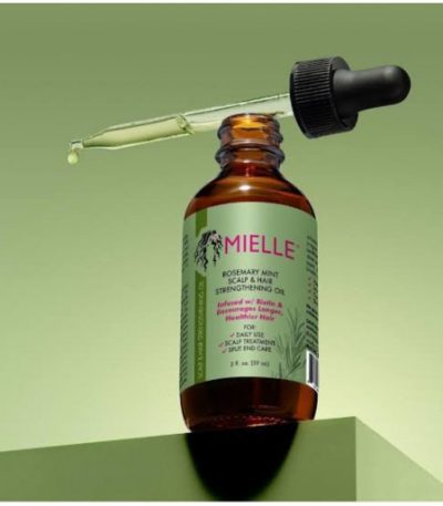 mielle huile de renforcement du cuir chevelu et des cheveux au romarin et a la menthe 59 ml