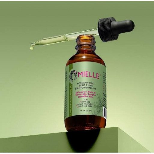 mielle huile de renforcement du cuir chevelu et des cheveux au romarin et a la menthe 59 ml