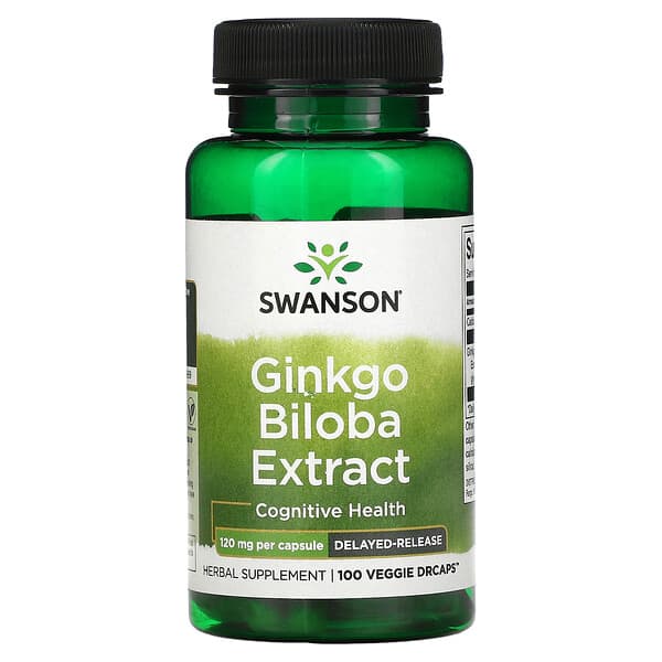 SWANSON – EXTRAIT DE GINKGO BILOBA – 120&nbsp;MG – 100&nbsp;CAPSULES V&Eacute;G&Eacute;TARIENNES&nbsp;