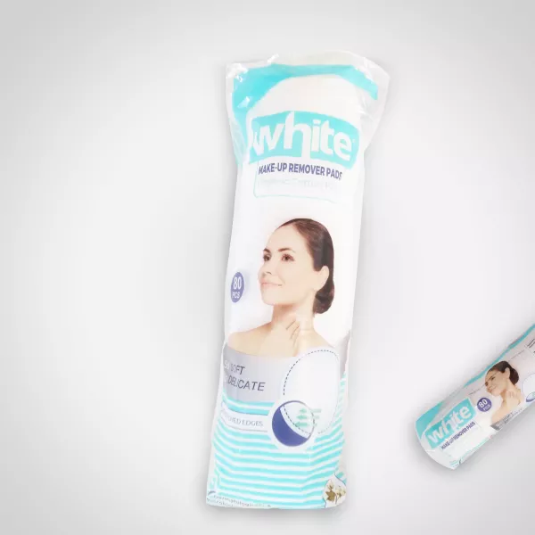TAMPONS D&Eacute;MAQUILLANTS RONDS EN COTON BLANC 80 PI&Egrave;CES