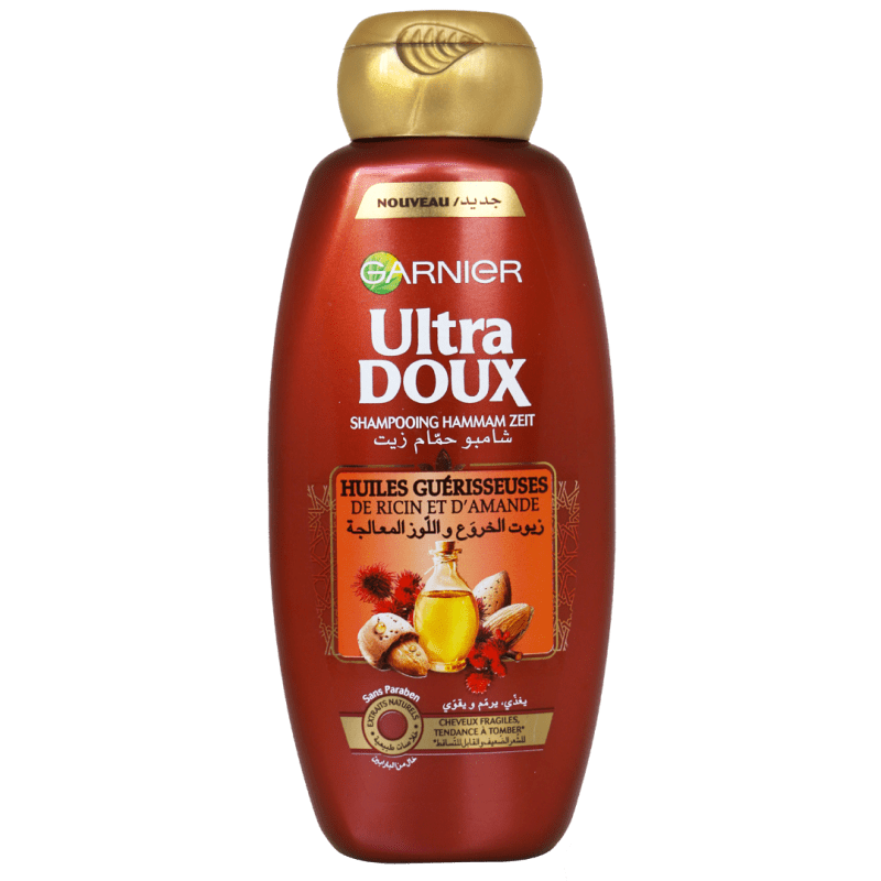 ultra doux – shampooing a l’huile de ricin et d’amande – 400ml