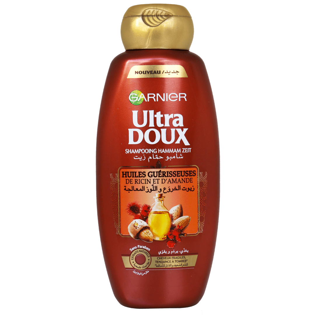ultra doux – shampooing a l’huile de ricin et d’amande – 400ml ULTRA DOUX – SHAMPOOING À L’HUILE DE RICIN ET D’AMANDE – 400ML