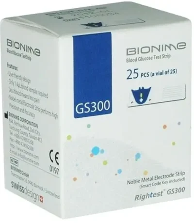 bionime bandelette gs300 boite de 25 test