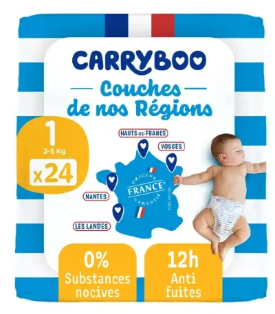 carryboo couches taille 1 - ( 2+5 kg ) - 24u