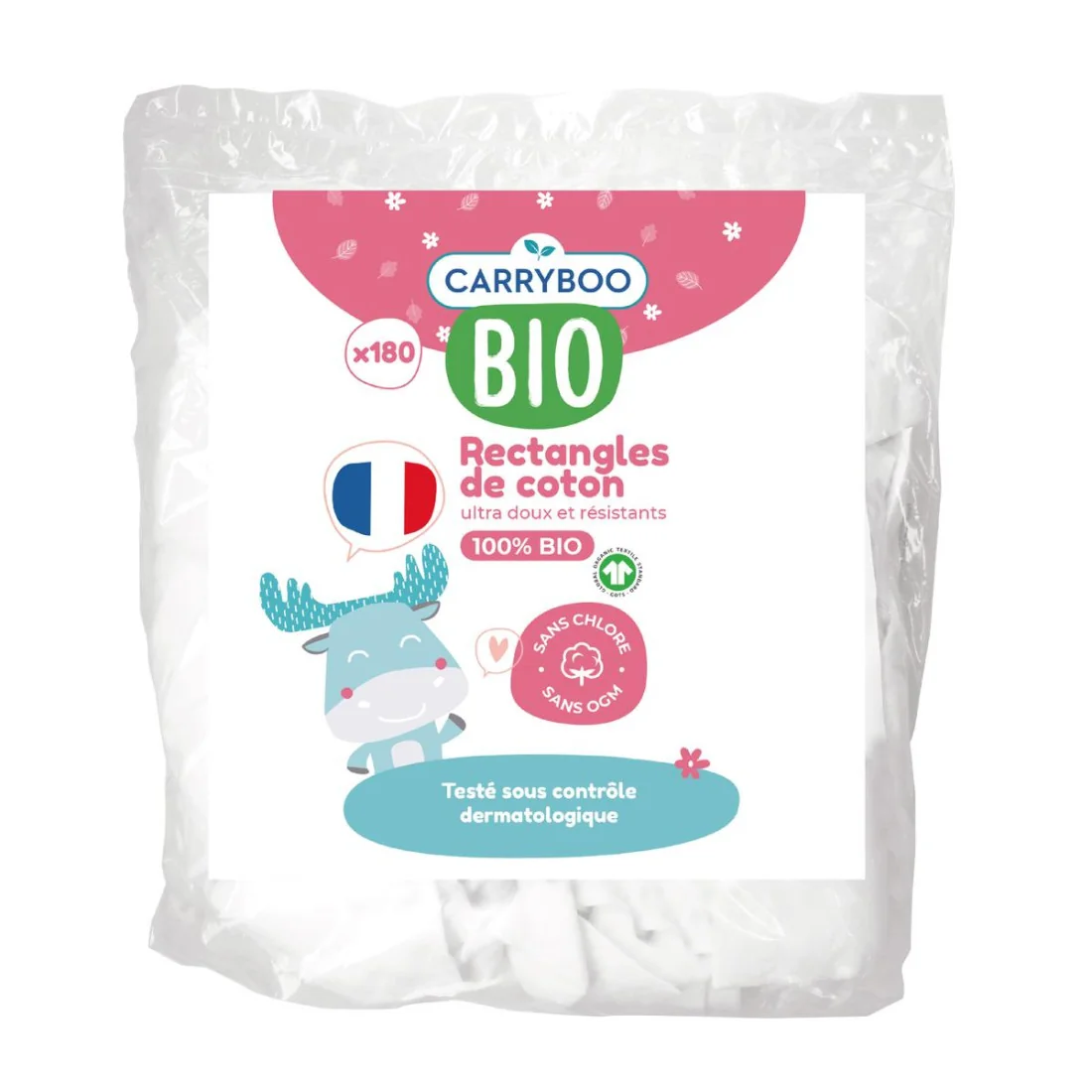 carryboo rectangles de coton bio 180 rectangles CARRYBOO RECTANGLES DE COTON BIO 180 RECTANGLES