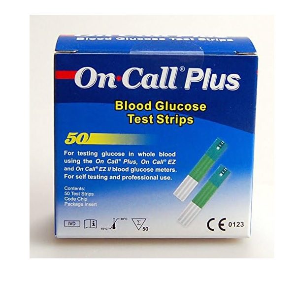 on call plus bandelettes de test de glycemie (50 bandelettes de test)