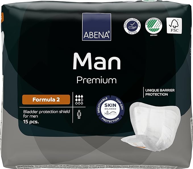 ABENA MAN BOUCLIER DE PROTECTION URINAIRE POUR HOMME – 15 PCS