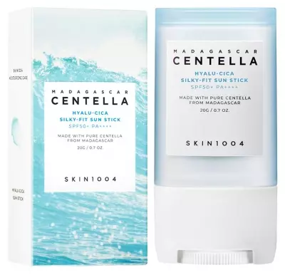 skin1004 madagascar centella hyalu‑cica silky‑fit sun stick mini spf50+ 7 g