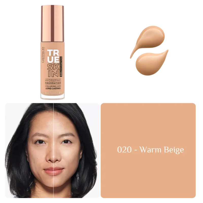 catrice true skin fond de teint hydratant 020 — couvrance naturelle teint frais