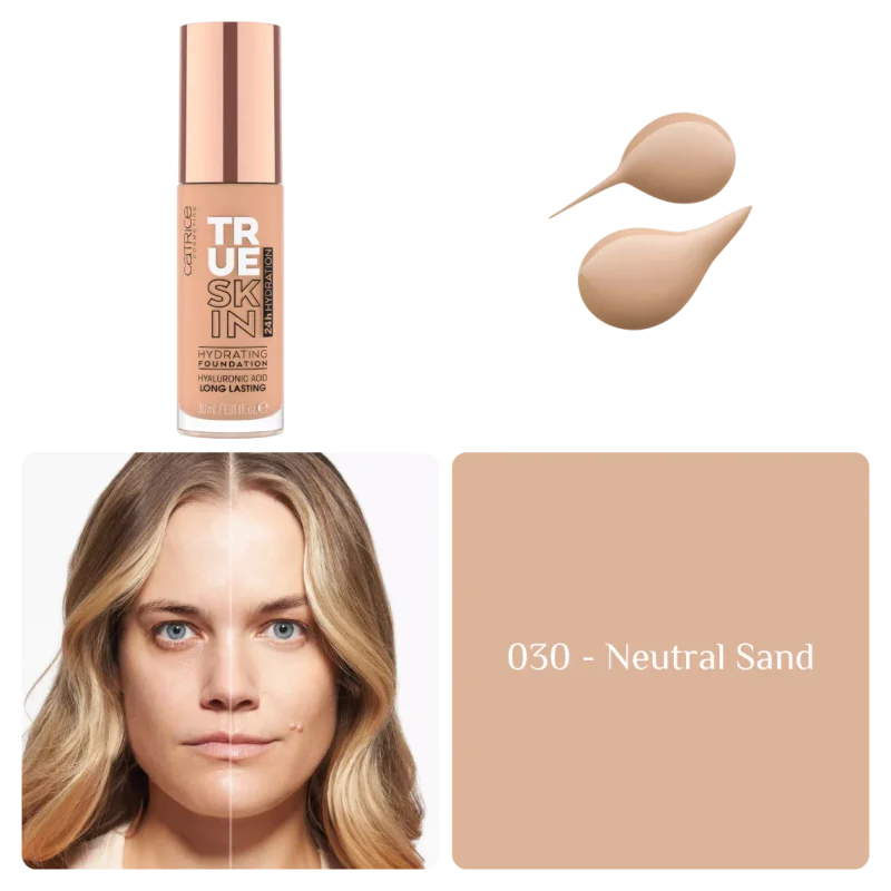 catrice true skin fond de teint hydratant 030 — couvrance naturelle teint frais