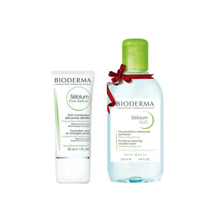 bioderma coffret sebium pore refiner + sebium h2o 250ml