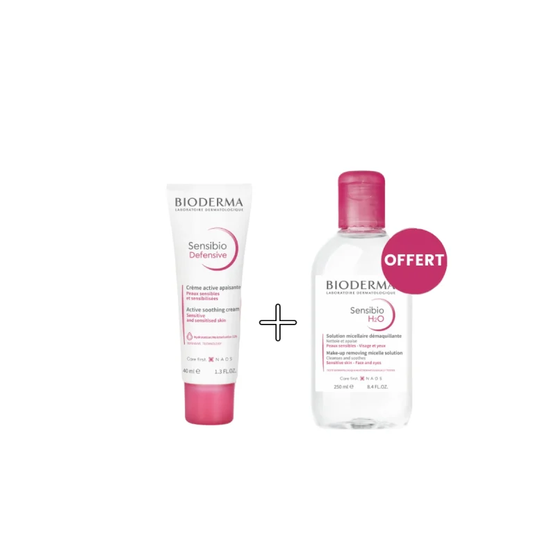 bioderma coffret sensibio defesive light + sensibio h2o 250ml