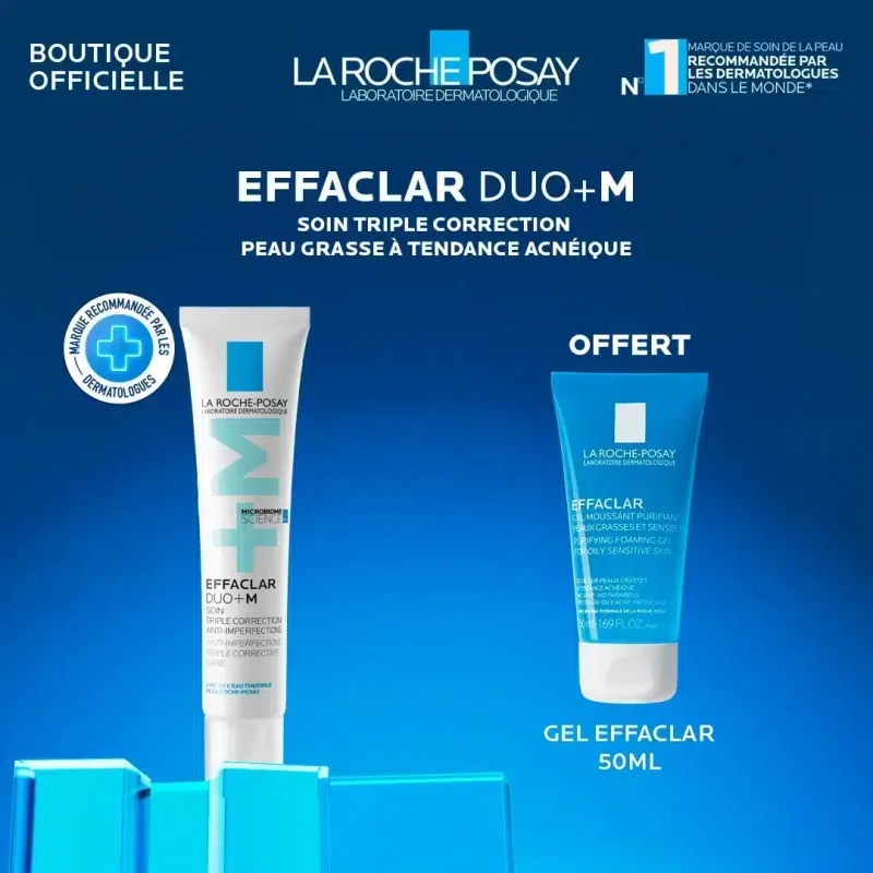 la roche posay pack effaclar duo +m 40ml + gel moussant 50ml