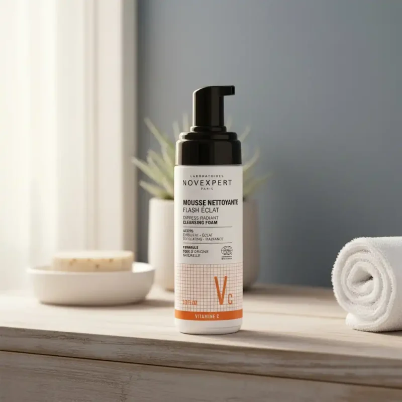 novexpert mousse nettoyante flash eclat 150ml — nettoyant visage luminosite