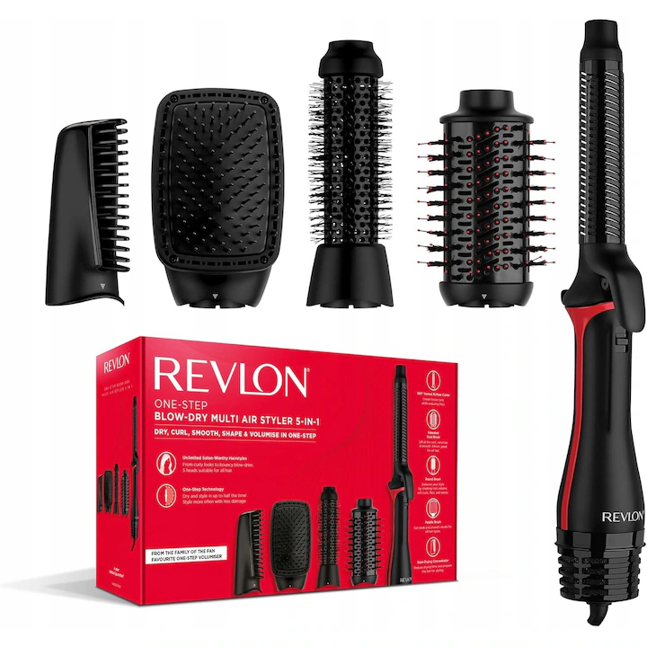 revlon one-step styler 5-en-1 rvdr5370 seche-cheveux boucleur brosse volumisante