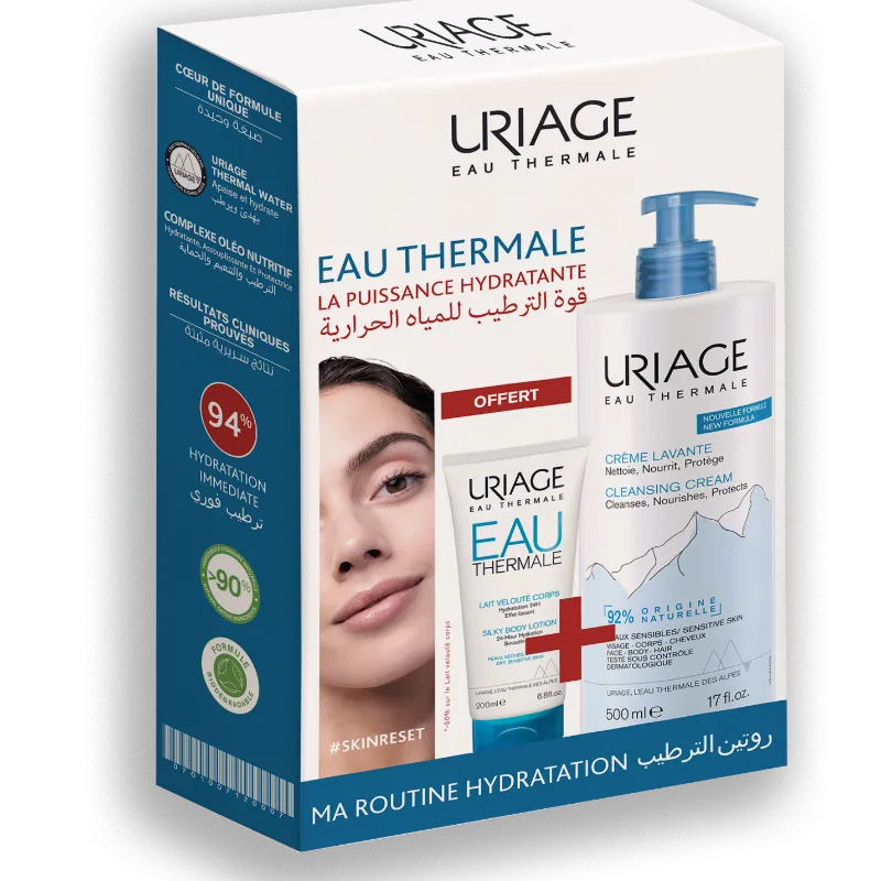 uriage coffret creme lavante 500ml + lait veloute 200 ml offert