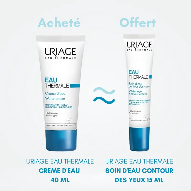 uriage creme d eau leger 40ml + eau thermal contour yeux
